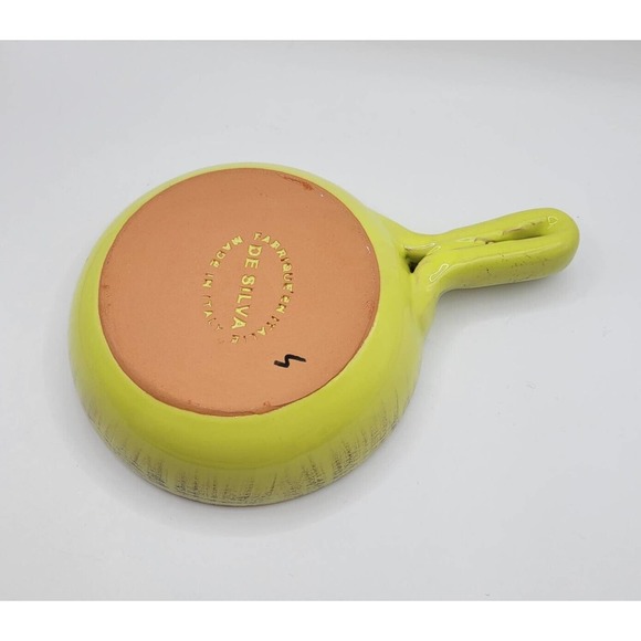 De Silva Yellow Terracotta Handled 5.5" Soup Casserole Crock Made in Italy - Picture 8 of 11